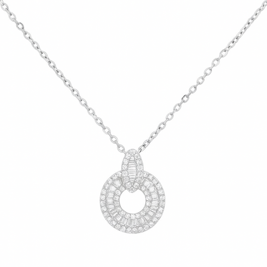 Aurelia Luxe 925 Silver halsband med glittrande Zircon-hänge