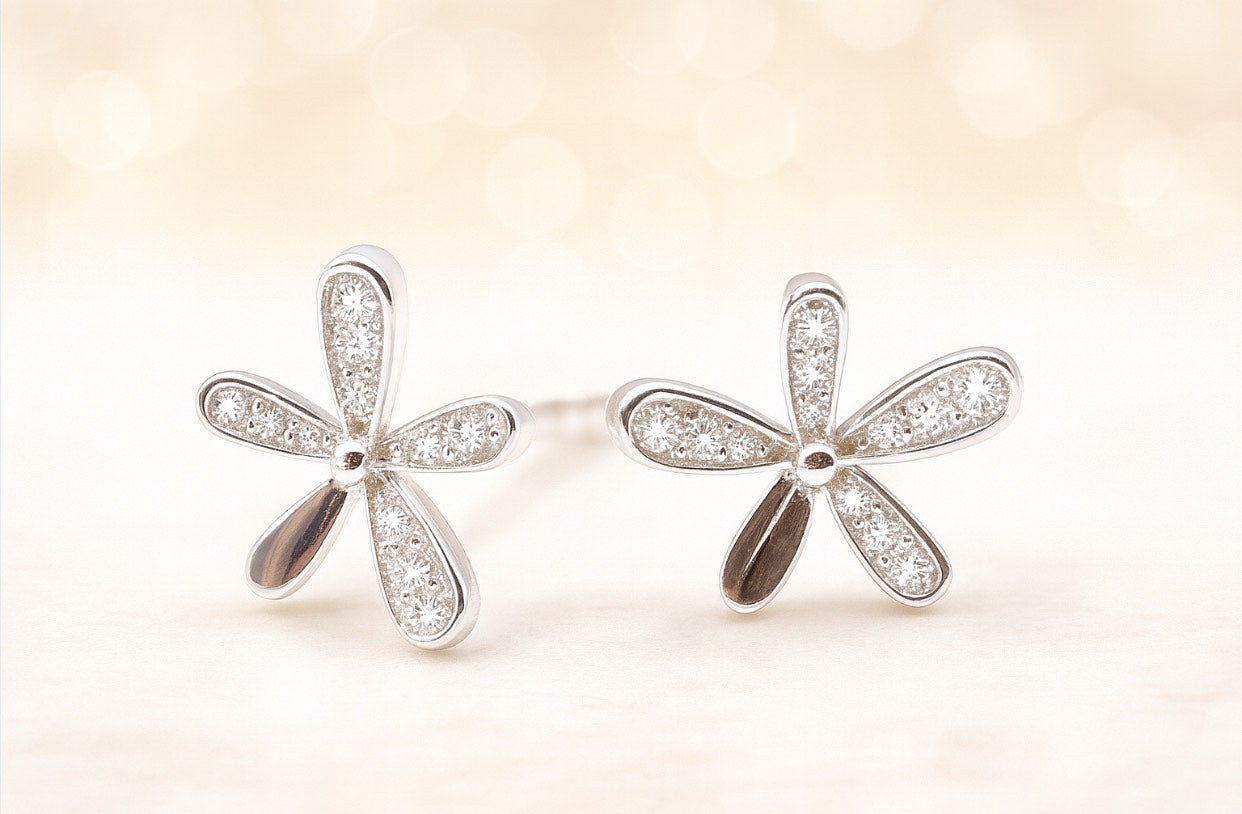 Silver Blossom Studs