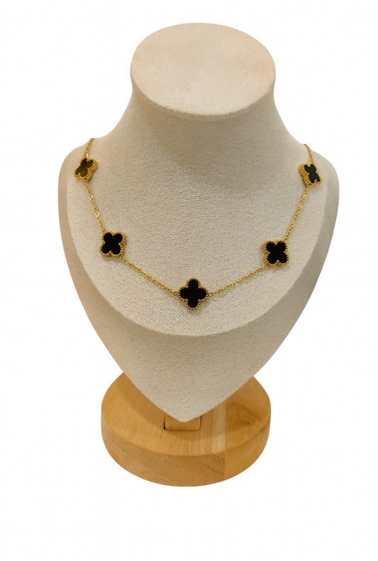 Midnight Clover Necklace