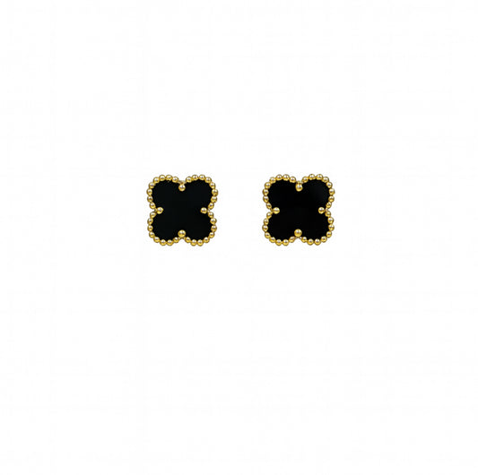 Midnight Clover Stud Earrings