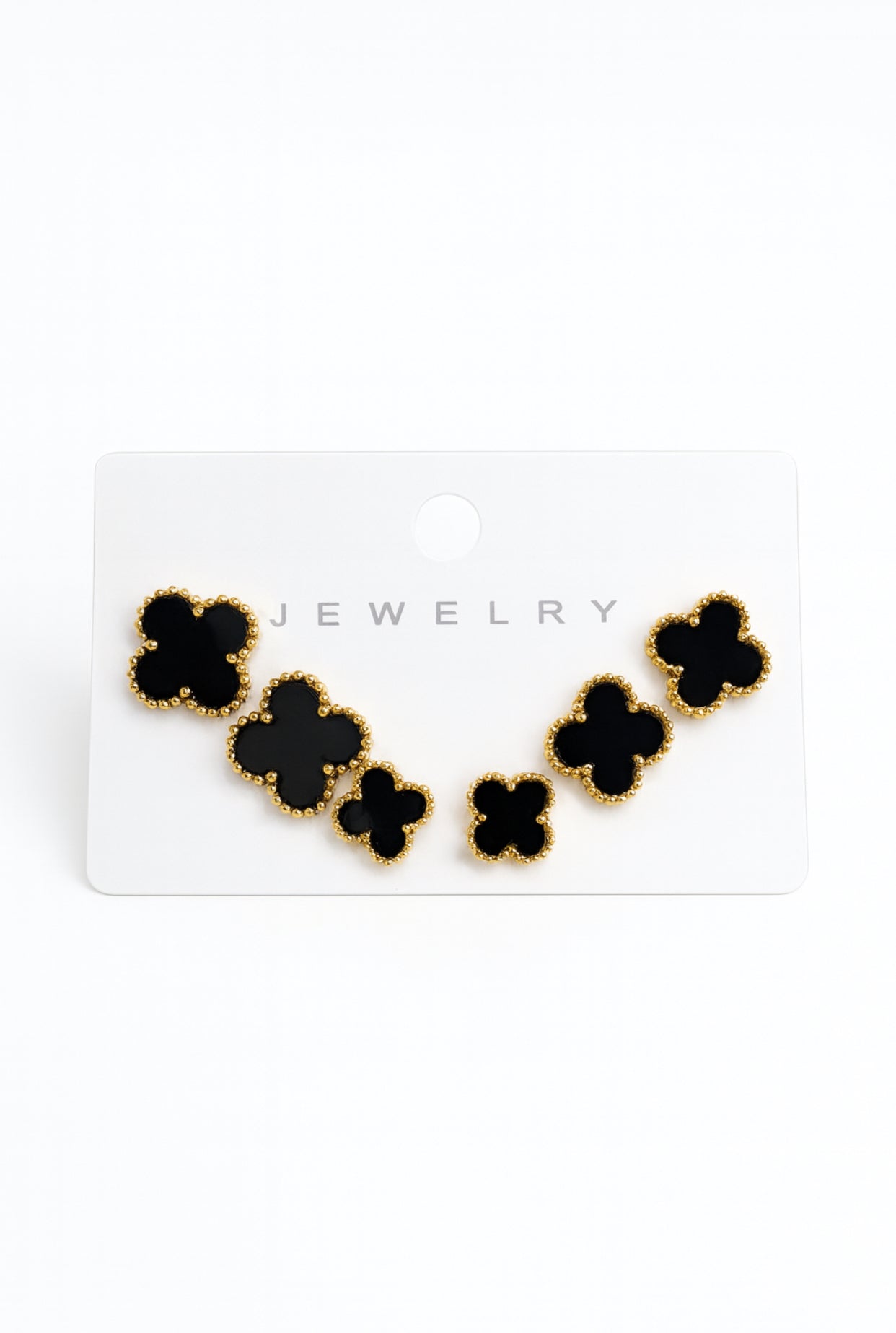 Midnight Clover Stud Earrings