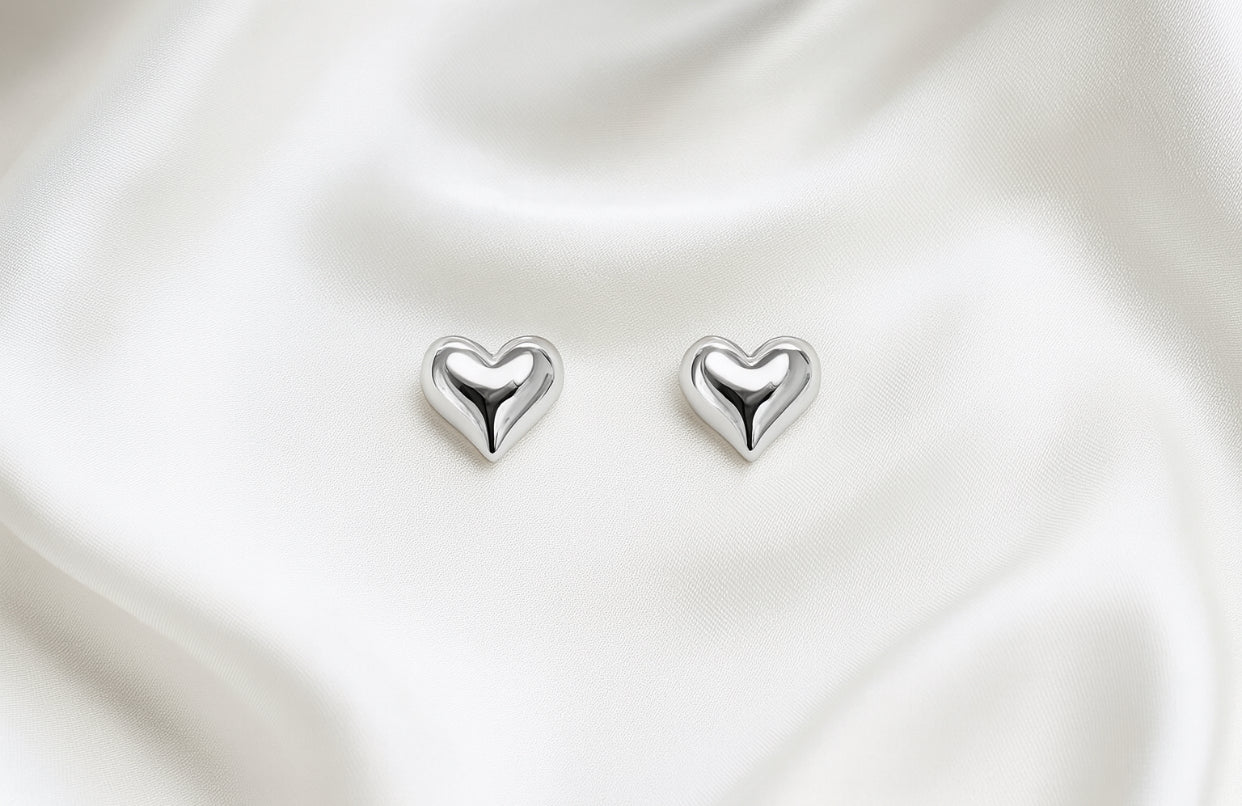 Guldhjärta örhängen silver